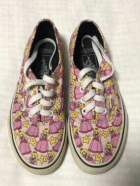 VANS x Nintendo NES Princess Peach Mario Bros Pink White Shoes 6.5